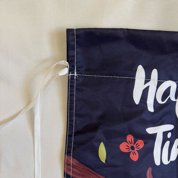 Happy Time Sloth Small Garden Flag With Ties For Hanging - Picture 3 of 6